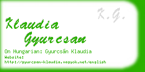 klaudia gyurcsan business card