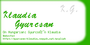 klaudia gyurcsan business card